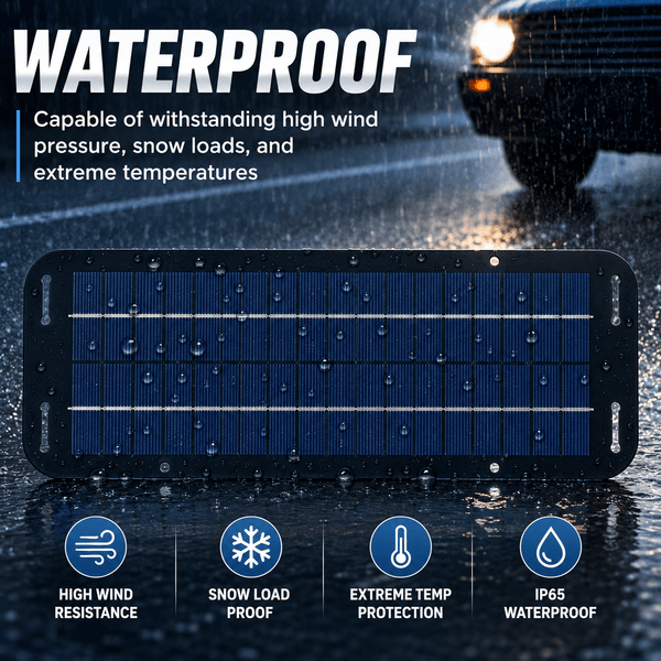 12V Solar Trickle Charger – Waterproof Battery Maintainer for Cars, RVs, Boats & Motorcycles