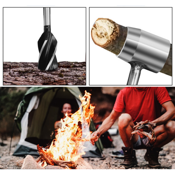 Portable Bushcraft Auger for Camping – Manual Woodworking Tool