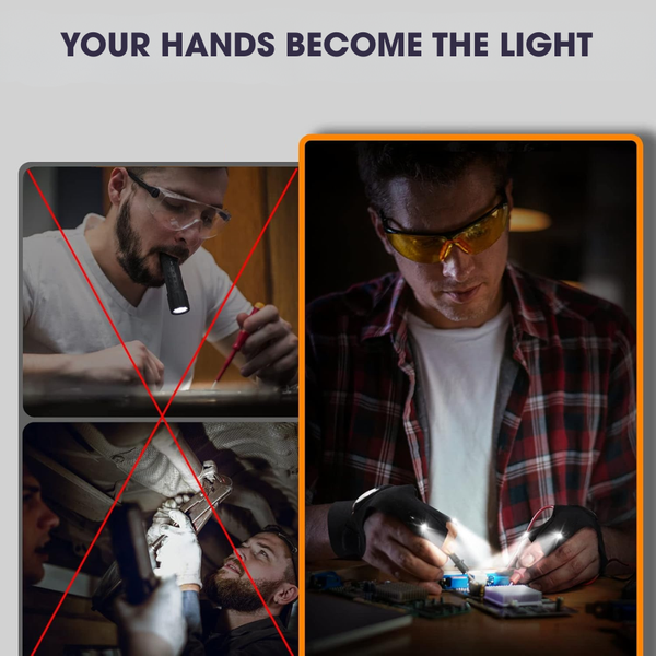 LED Flashlight Gloves – Hands-Free Lighting for Work, Fishing & Outdoor Tasks