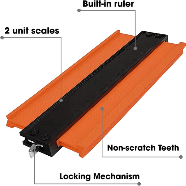 5 Inch Contour Gauge Tool with Adjustable Lock and Alloy Edge for Precise Copy Shaping