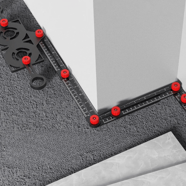 Aluminum Alloy 12-Fold Multi Angle Ruler Finder Measure Ruler with Drill Tile Hole Locator