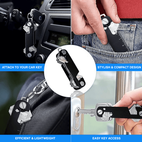 Slim Metal Key Organizer – Compact EDC Multi-Key Holder with Bottle Opener
