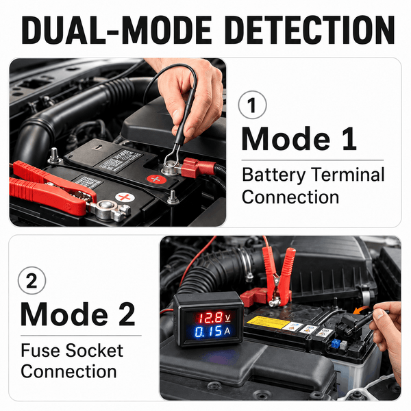 12V Parasitic Battery Drain Tester – Automotive Current Leakage Detector with Digital Display