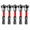 Magnetic Drywall Screw Setter Bits — 5pcs PH2 Set with Removable Depth Collar | S2 Steel, 1/4" Hex Shank