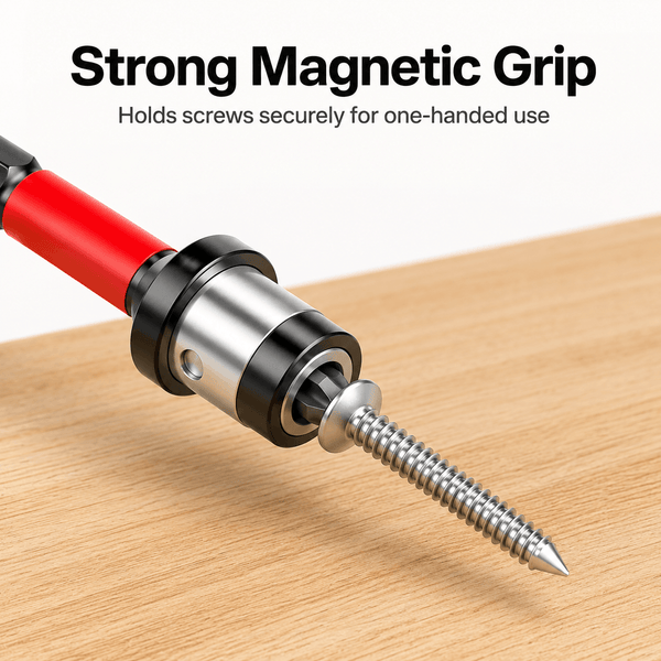 Magnetic Drywall Screw Setter Bits — 5pcs PH2 Set with Removable Depth Collar | S2 Steel, 1/4" Hex Shank