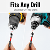 Magnetic Drywall Screw Setter Bits — 5pcs PH2 Set with Removable Depth Collar | S2 Steel, 1/4" Hex Shank