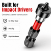Magnetic Drywall Screw Setter Bits — 5pcs PH2 Set with Removable Depth Collar | S2 Steel, 1/4" Hex Shank