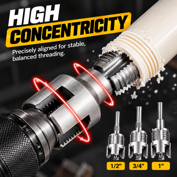 3-Piece PVC Pipe Threader Set – Internal & External Threading