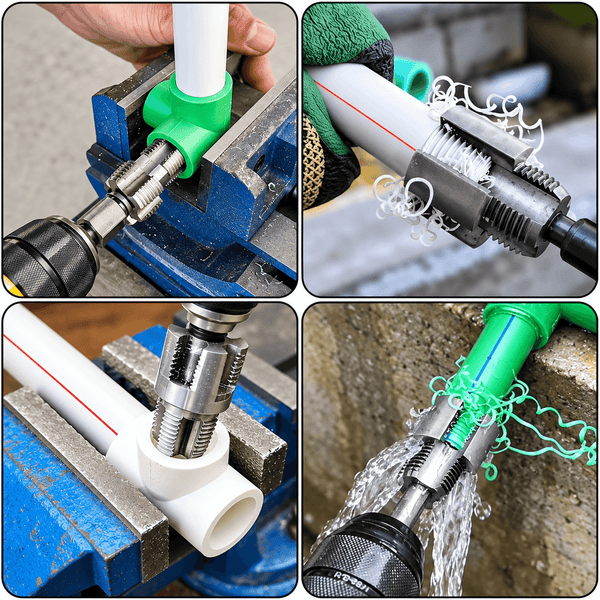 3-Piece PVC Pipe Threader Set – Internal & External Threading