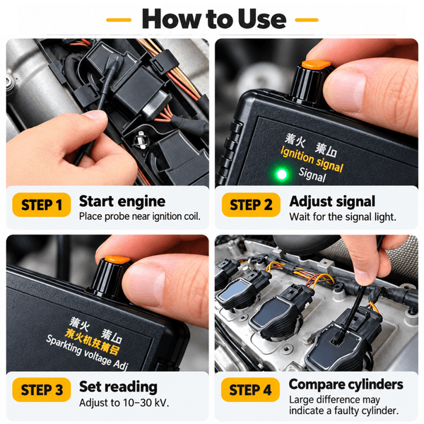 Auto Ignition System Detector – Spark Voltage & Coil Tester