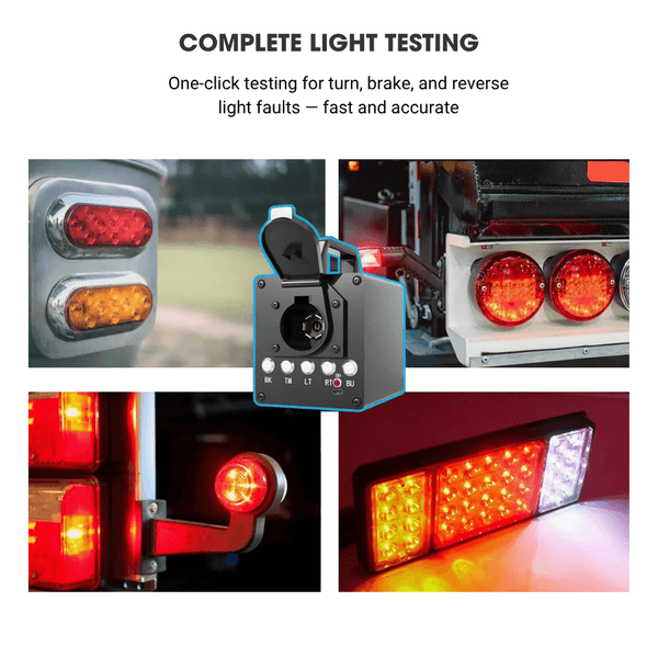 Portable Trailer Light Tester Box – Wireless Remote, Built-In Battery, Full-Function 7-Pin Diagnostic Tool