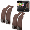 2PCS Leather Car Seat Headrest Hooks – Double Metal Purse & Bag Hangers