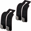 2PCS Leather Car Seat Headrest Hooks – Double Metal Purse & Bag Hangers