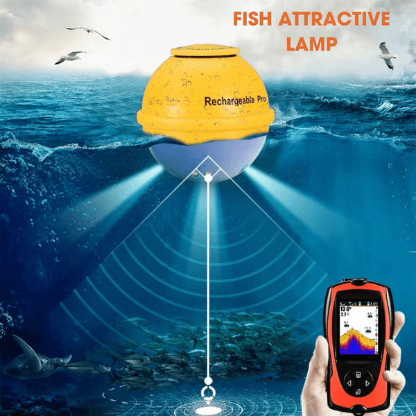 Wireless Portable Fish Finder – Rechargeable Sonar Depth Sounder (45M)