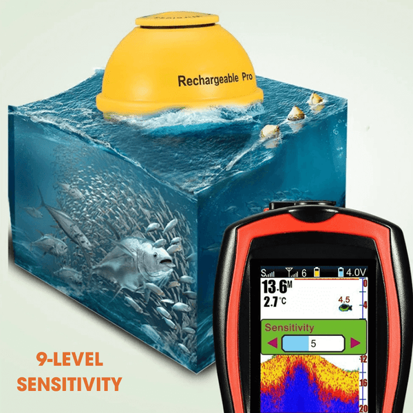 Wireless Portable Fish Finder – Rechargeable Sonar Depth Sounder (45M)