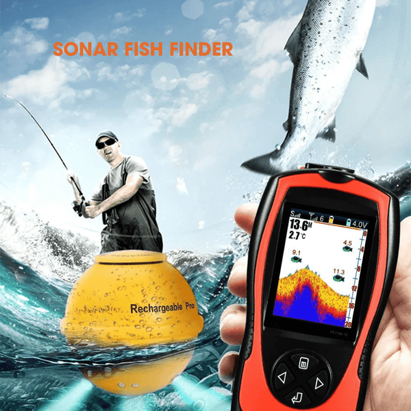 Wireless Portable Fish Finder – Rechargeable Sonar Depth Sounder (45M)