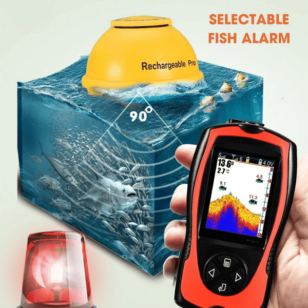 Wireless Portable Fish Finder – Rechargeable Sonar Depth Sounder (45M)