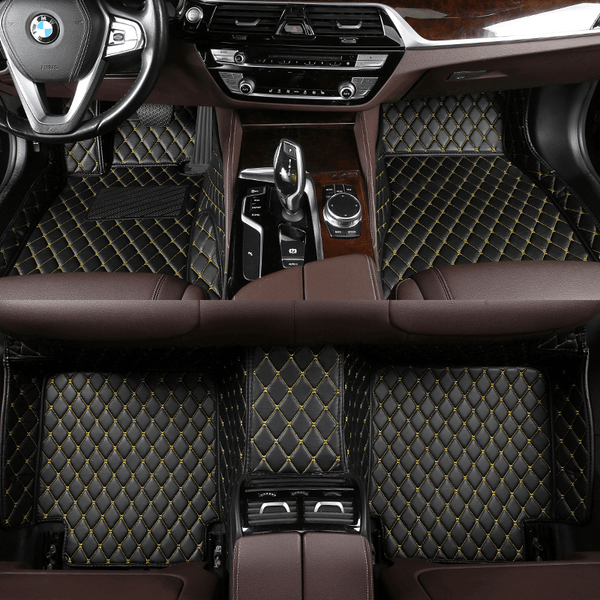 Custom 4-Seat Waterproof Leather Car Mats – Full Coverage, Non-Slip Protection for Cars, SUVs & Sports Vehicles