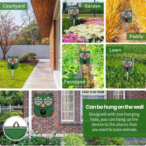 Solar Ultrasonic Animal Repeller – Motion-Activated Pest Control for Cats, Dogs, Deer & More