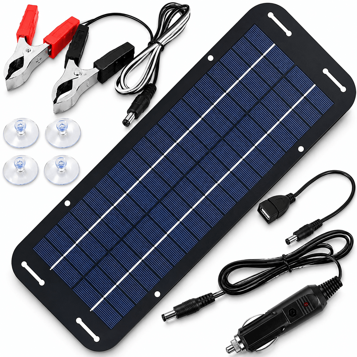 12V Solar Trickle Charger – Waterproof Battery Maintainer for Cars, RV ...