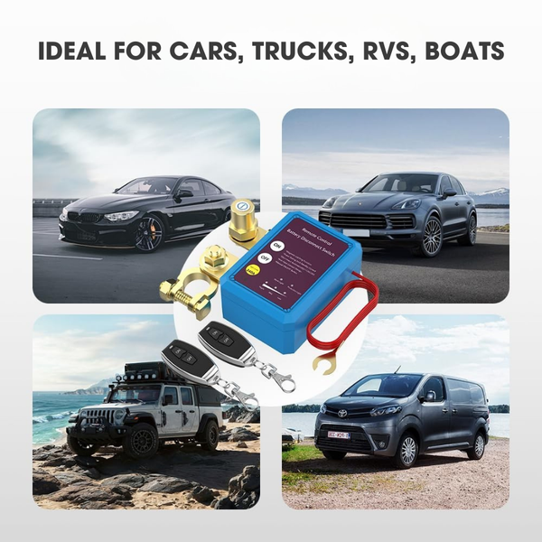 12V Remote Battery Disconnect Switch – 240A Automatic Power Shut-Off for Cars, Trucks, Boats, RVs