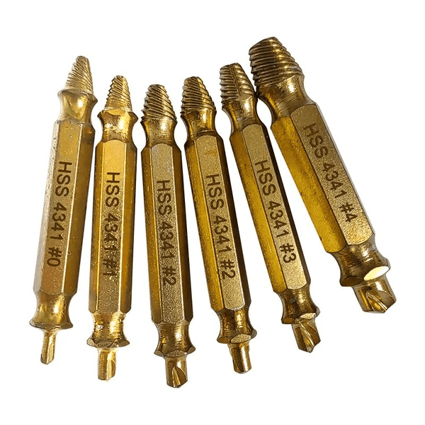 6pcs HSS Screw Extractor Set – Double-Ended Drill Bits for Rusted & Broken Screw Removal