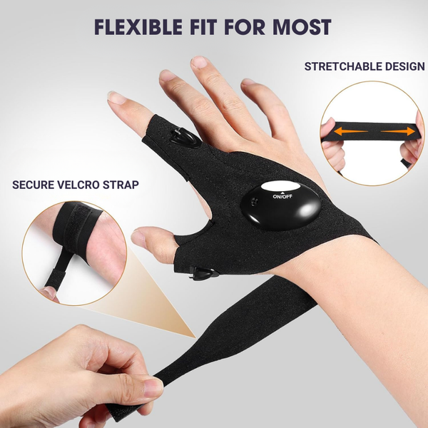 LED Flashlight Gloves – Hands-Free Lighting for Work, Fishing & Outdoor Tasks