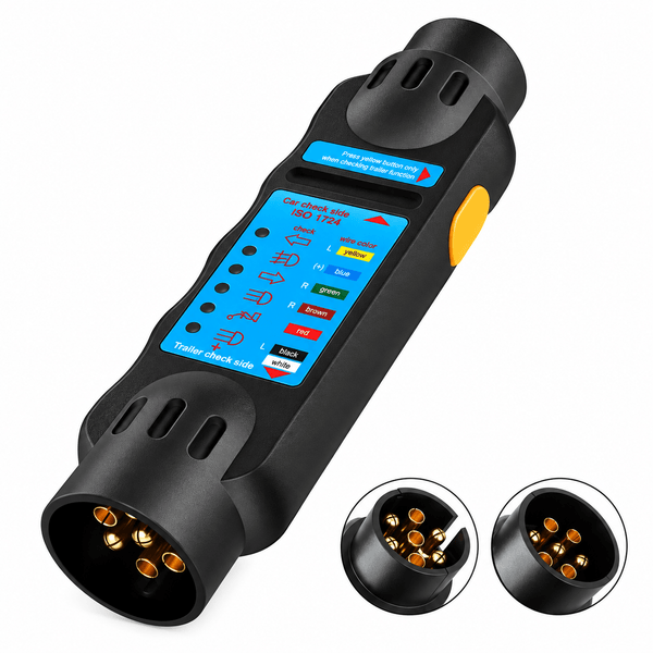 7-Pin Round Trailer Plug & Socket Tester – Quick Wiring & Light Check