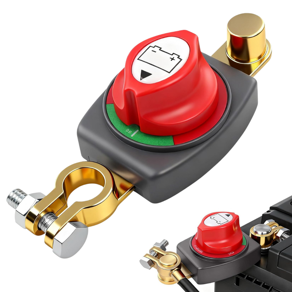 Battery Disconnect Switch 12-48V - Power Cut Master Isolator for Cars, RVs & Boats