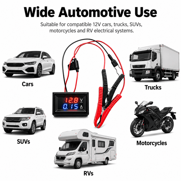 12V Parasitic Battery Drain Tester – Automotive Current Leakage Detector with Digital Display