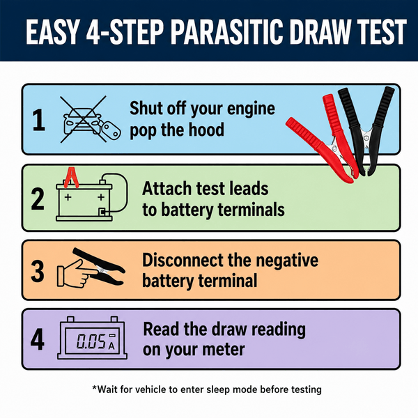 12V Parasitic Battery Drain Tester – Automotive Current Leakage Detector with Digital Display