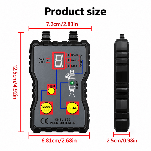 Fuel Injector Pulse Tester – 4-Mode 12V Diagnostic Tool