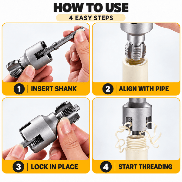 3-Piece PVC Pipe Threader Set – Internal & External Threading