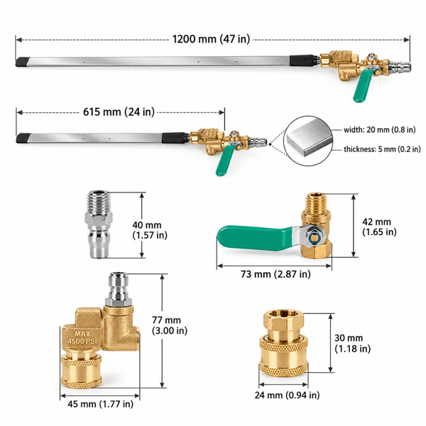 Radiator Cleaning Wand Set – 24" & 47" Reach for Deep, No-Disassembly Cleaning