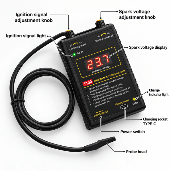 Auto Ignition System Detector – Spark Voltage & Coil Tester