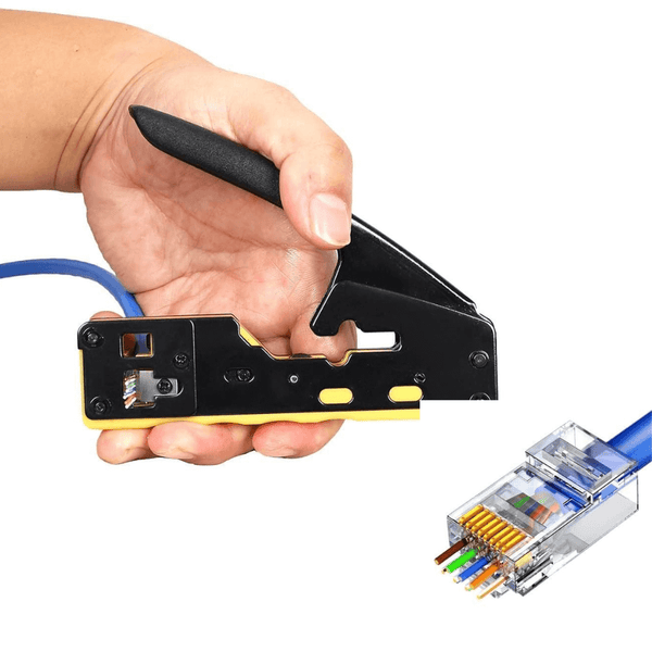 RJ45 Pass Through Crimping Tool – For Cat5/Cat5e/Cat6 Plugs, Network Connector