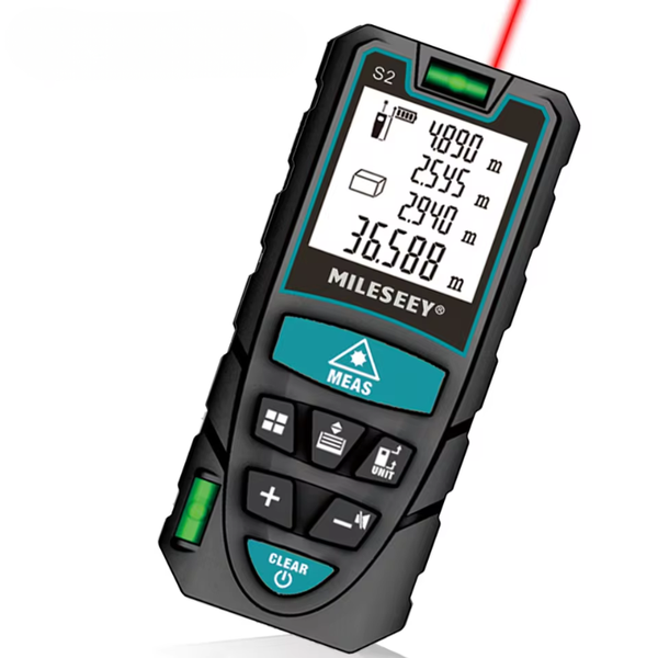Digital Laser Measure with Unit Switching, Backlit LCD, and Pythagorean Mode